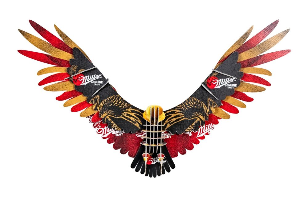 5777 Miller Genuine Draft Eagle 3D Cardboard Mount Wall Art - Man Cave